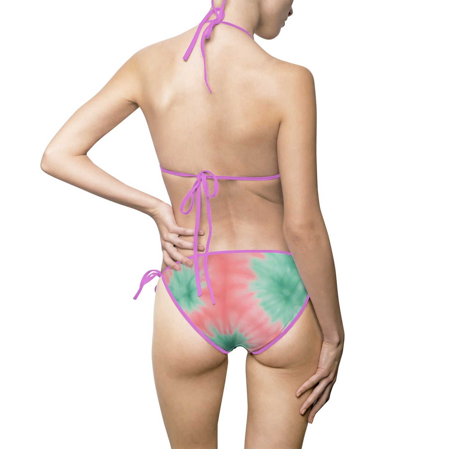Razberry Pink and Mint Green Women's Bikini Swimsuit
