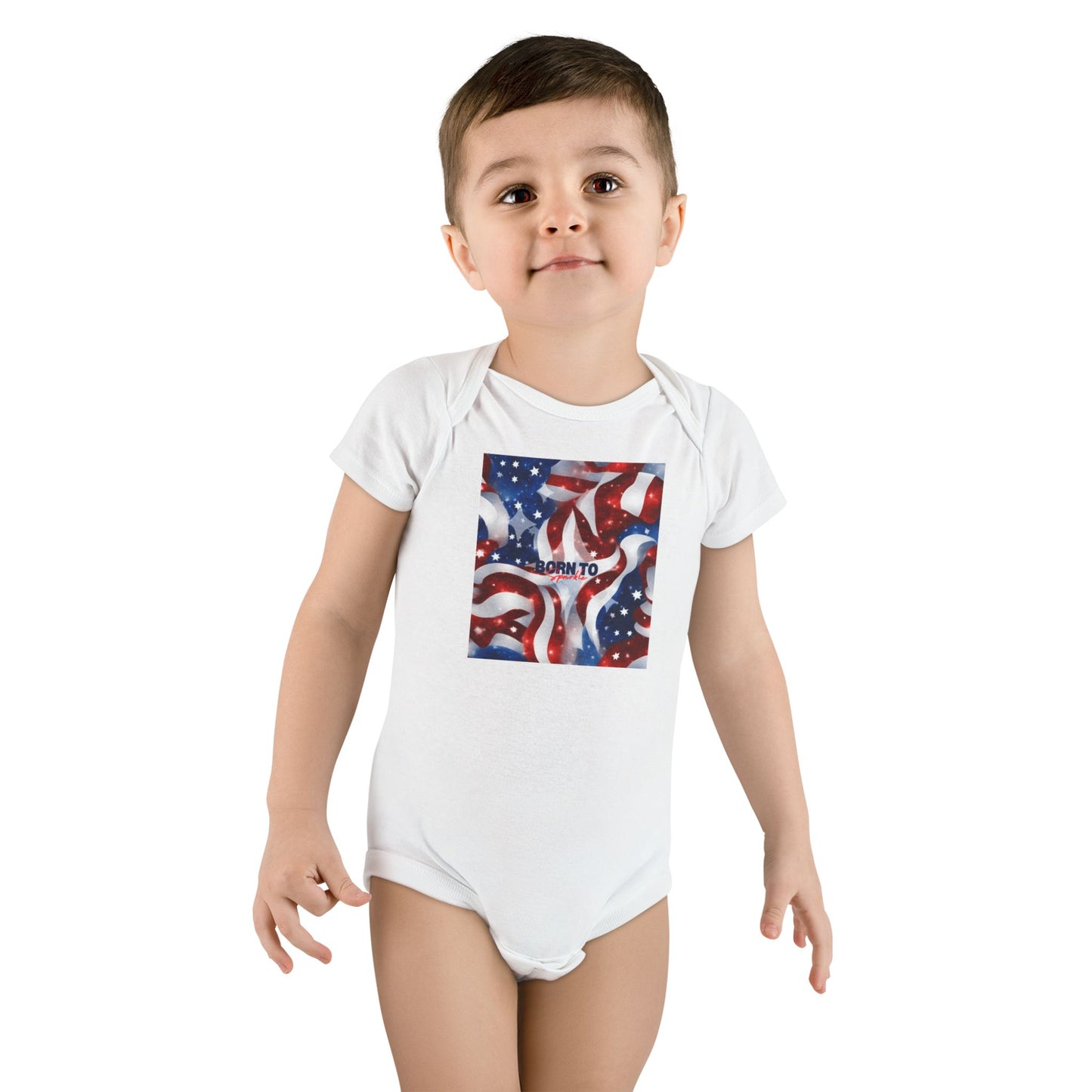 Born to sparkle Baby Short Sleeve Onesie