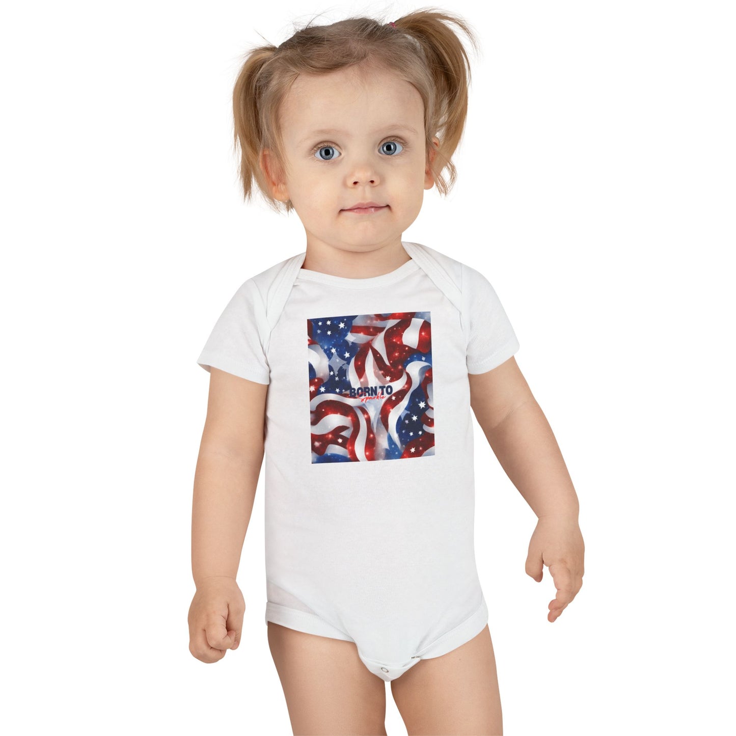 Born to sparkle Baby Short Sleeve Onesie
