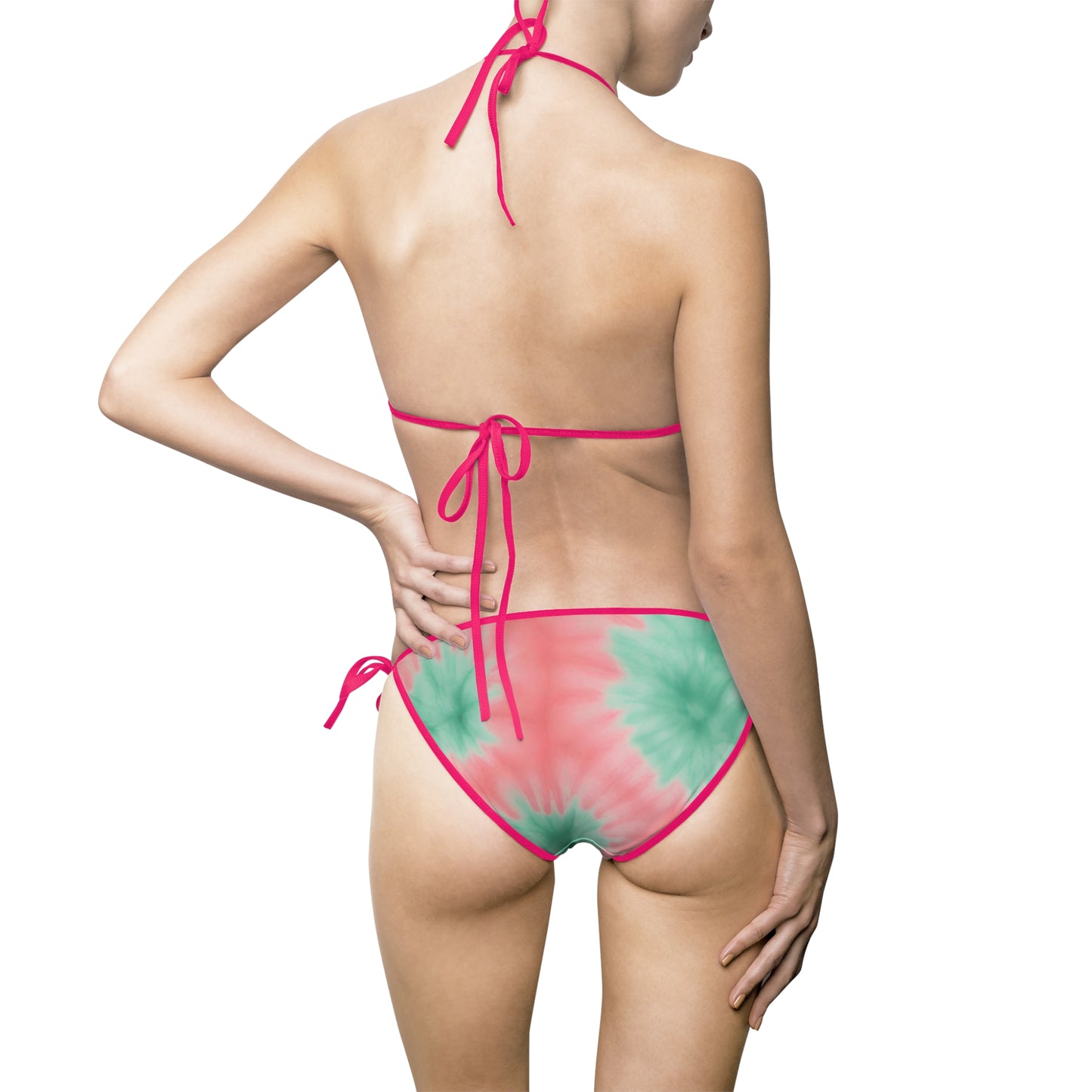 Razberry Pink and Mint Green Women's Bikini Swimsuit