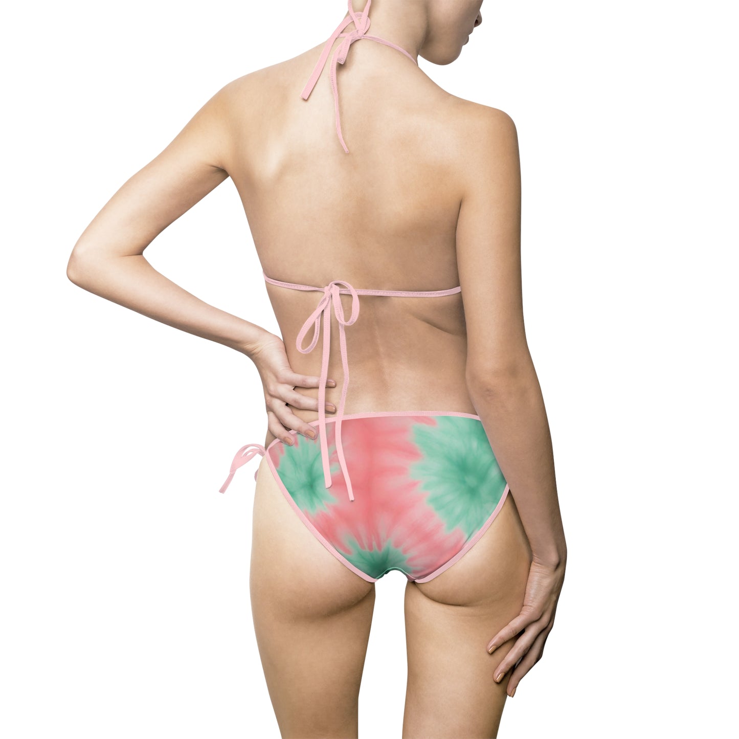 Razberry Pink and Mint Green Women's Bikini Swimsuit